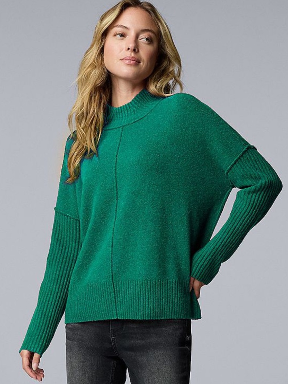Simply Vera Vera Wang Luxe Cashmere Blend Mockneck Sweater NWT